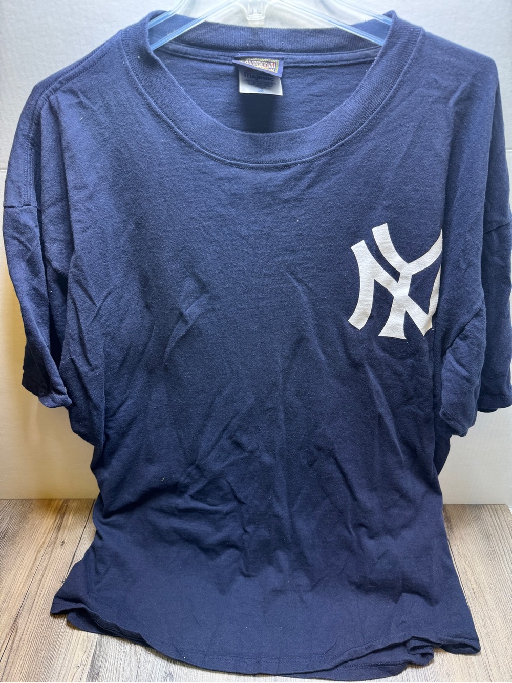 Babe Ruth #3 Official New York Yankees Majestic Cooperstown Collection Tee 2X